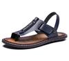 New Summer Outdoor Flip Flops Men Sandals Comfortable Casual Leather Men Breathable Beach Shoes Sandals Plus Size 38~48 D39