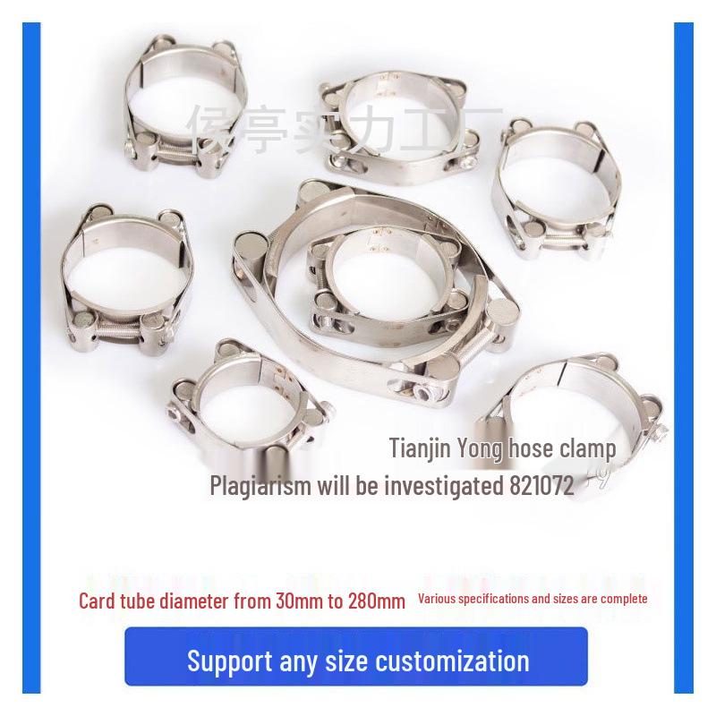 Heavy-Duty 304 Stainless Steel Double-Layer High-Pressure Hose Clamp