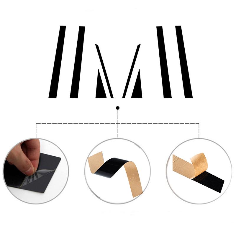 8pcs Door Window Pillar Posts Trim Cover Decal Stickers For Toyota Prius 2010 2011 2012 2013 2014 2015 Auto Exterior Accessories