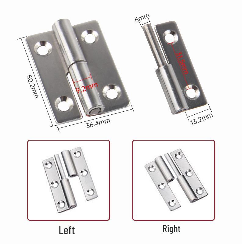 304 Stainless Steel Removable Door Hinges: 1.5, 2, 2.5, 3-inch Thickened for Cabinets, Windows, and House Doors