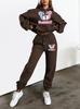 European And American Women'S Clothing Autumn And Winter Hooded Casual Sports Sweater Two-Piece Set