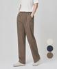 KIM YOUNG JOO GOLF Spring/Summer Linen-Like Double-Pleated Back Elastic Waist Men'S Semi-Wide Pants Kqmmsl49