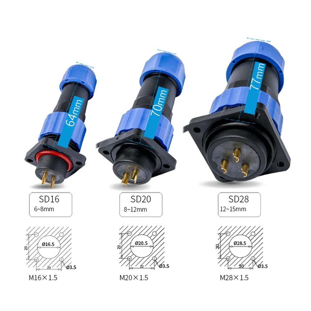 IP68 Square Connector Perfect For Garden Lighting Marine Equipment And Outdoor LED Panels 2 9 Pin IP68 Waterproof Connector