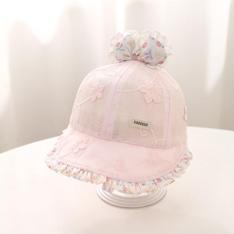 Sweet Spring Baby Sun Hat with Bow - Stylish Princess Duckbill Wide Brim
