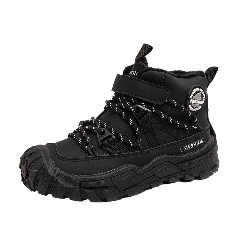 

Kids Sneakers Anti-slip Wear-resistant Hiking Shoes for Children Boys Winter Outdoor Sports Shoes Warm Cotton Snow Boots for Kid 27 чорний