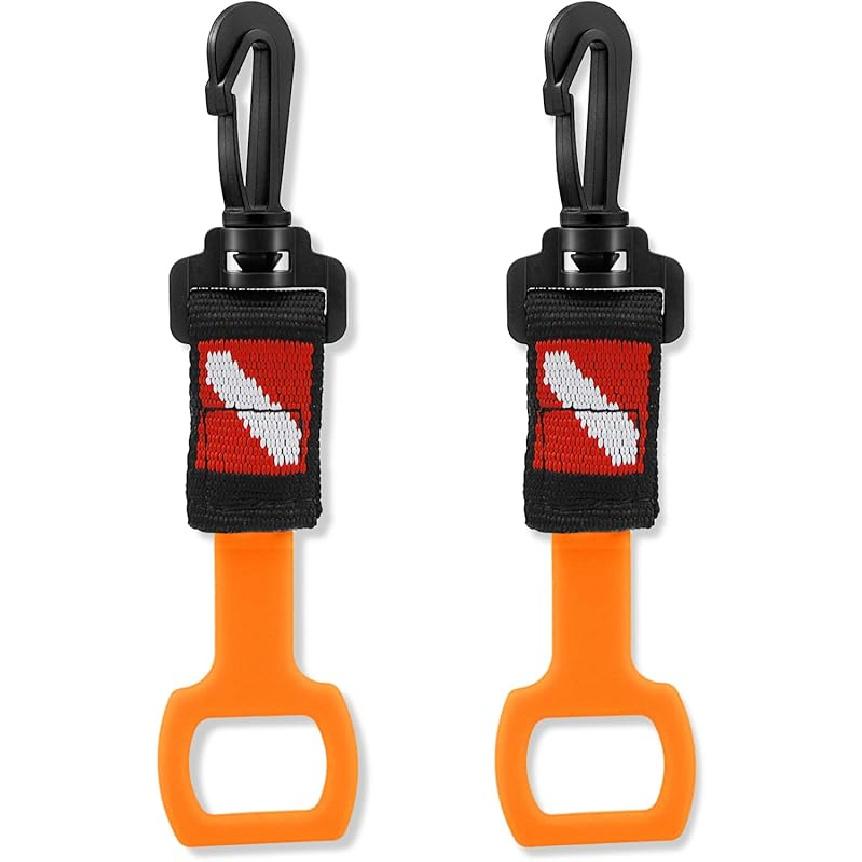 2 Pack Scuba Diving Regulator Octopus Holder, Octopus Mouthpiece Retainer with Spring Clip, Dive Flag Webbing and Silicone Ring, 2nd Stage Regulator