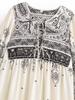 Autumn European and American Women's Clothing Positioning Printing Fringed Bohemian Loose Dress