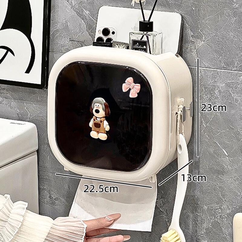 Wall-Mounted Toilet Paper and Facial Tissue Dispenser