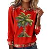 Women's Fashion Christmas Printed Long-Sleeve Pullover Top