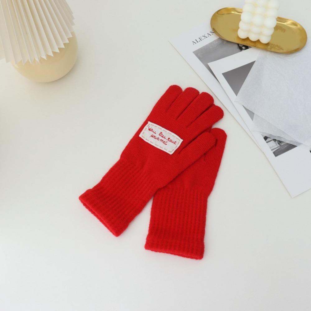 Acrylic Fibers Riding Split Finger Gloves Solid Color Women Gloves New Knitted Gloves