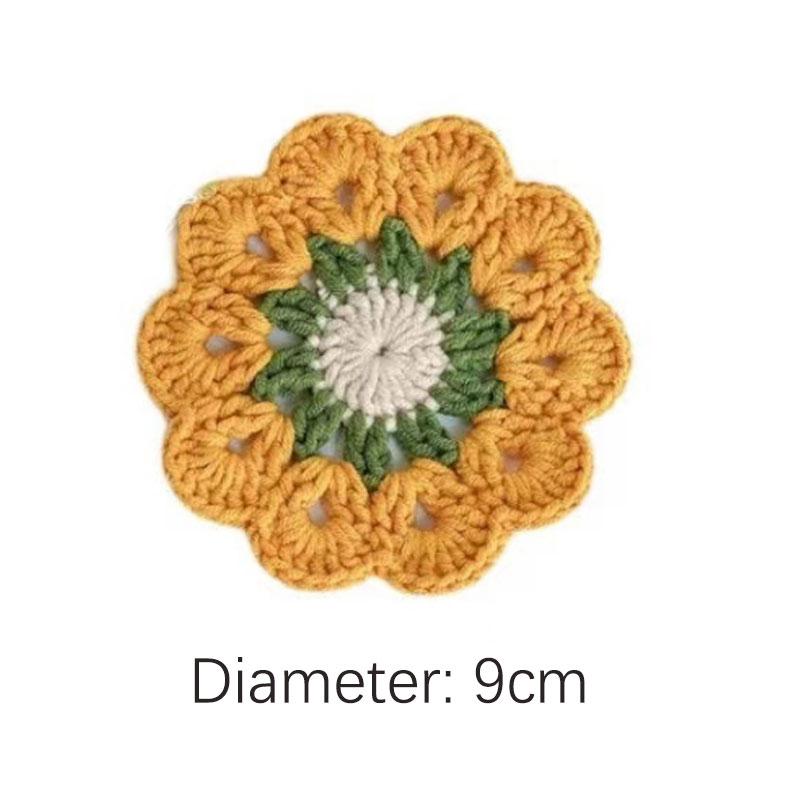 

1 шт. тканые подставки под стаканы с изображением подсолнечника, впитывающие коврики, теплоизоляция и противоскользящие подставки для чашек, набор кухонных принадлежностей, декор для обеденного стола