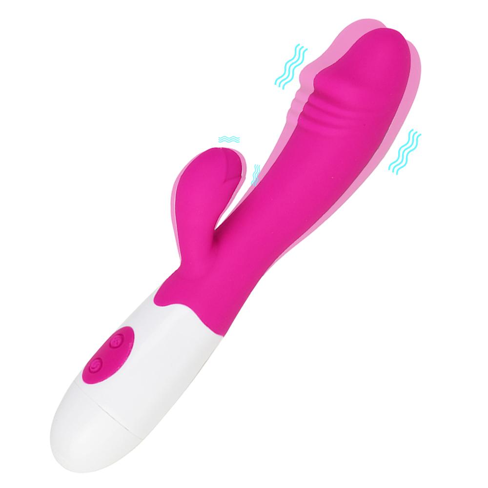 Women Dual Vibration G Spot Dildo Rabbit Vibrator for Female Silicone Waterproof Vagina Clitoris Anal Massager Sex Toys Shop