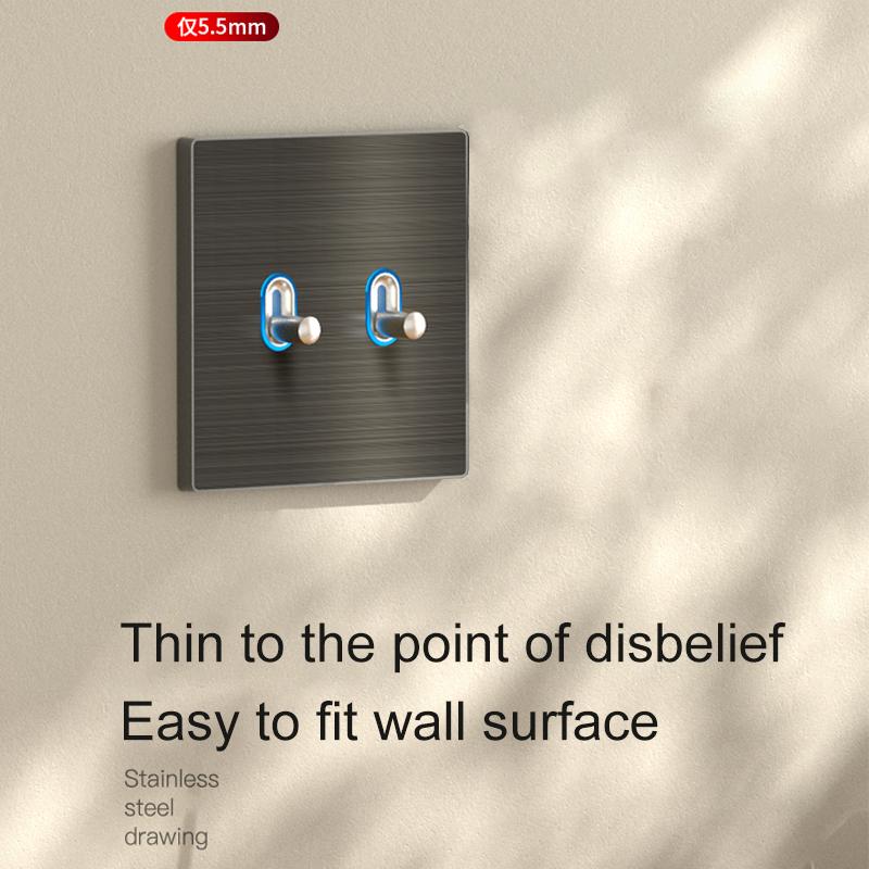 Wall Stainless Steel Switch and Socket Electric Accessories Stainless Steel Metal Panel Vintage Light Switches