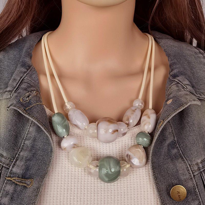 Double Layered Exaggerated Necklace Beadwork Collar Creative Accessories