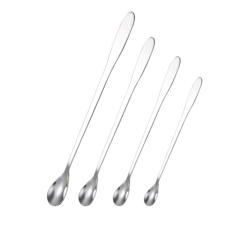 Island Wonder Stainless Steel Ice Cream & Coffee Stirring Spoon, Korean Style Long Handle