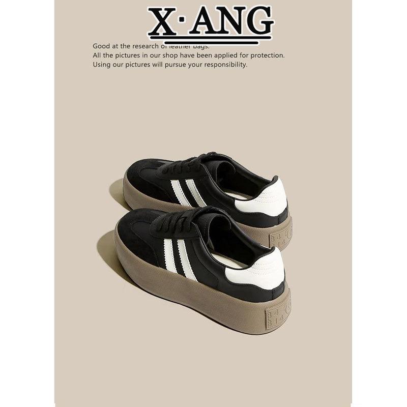 Leather platform women's spring new fashion classic versatile casual sports board shoes
