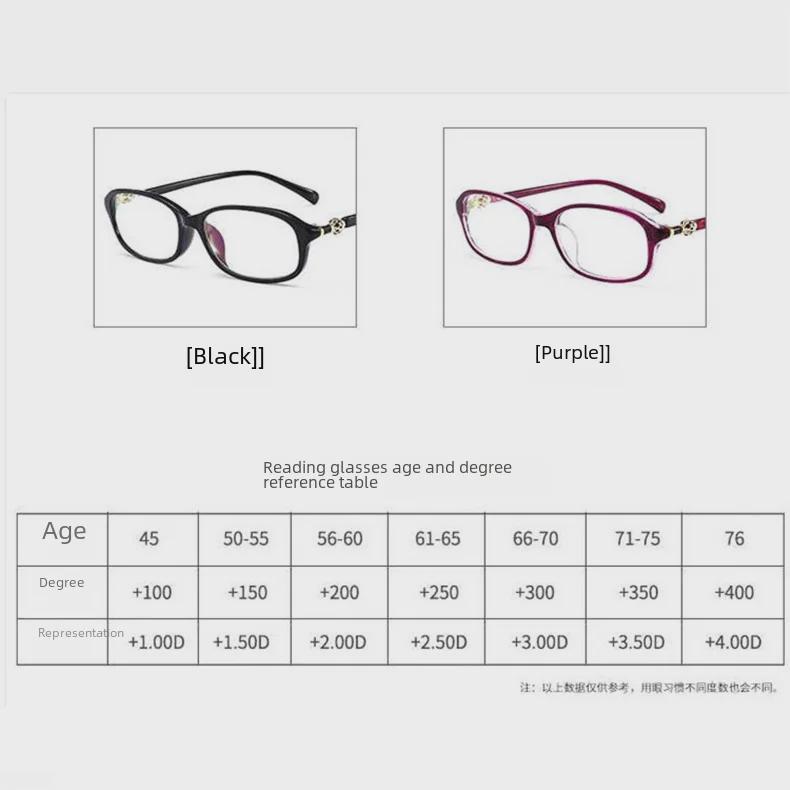 High-Definition Elegant Ladies' Metal Hyperopia Anti-Blue Light Reading Glasses