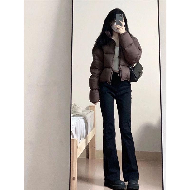 Women s Spring 2025 Black High Waist Micro Flare Jeans - Slimming, Elastic, Bodycon, Floor-Length 2XL