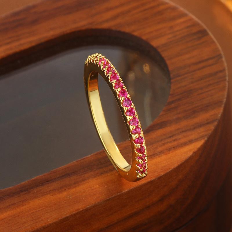 Fashionable Zircon And Red Corundum Rings For Women Elegant Couple Band Jewelry Stylish Finger Ring Gift For Her