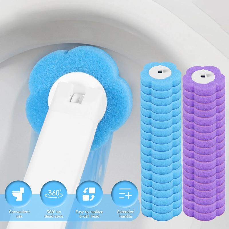 Toilet Brush Disposable Replacement Head Cleaning Kit Cleaning Brush Heads Brush Holder Storage Box 36 Replacement Brush Heads