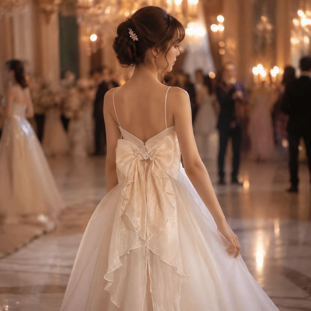 Multicolor Trailing Bowknot Safety Pin with Pin Double Layer Bowknot Wedding Dresses