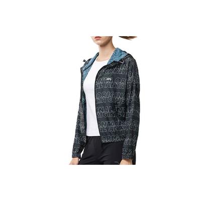 Printed Hooded Short Jacket Women Tops Navy 162028611-3