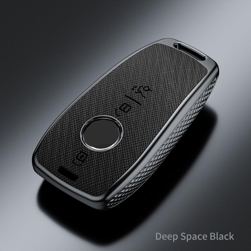 

Cross Texture Key Case cover with keyring Compatible with Mercedes-Benz E300L, C260L, C200L, GLC, GLB, GLE350, E260 Auto Parts