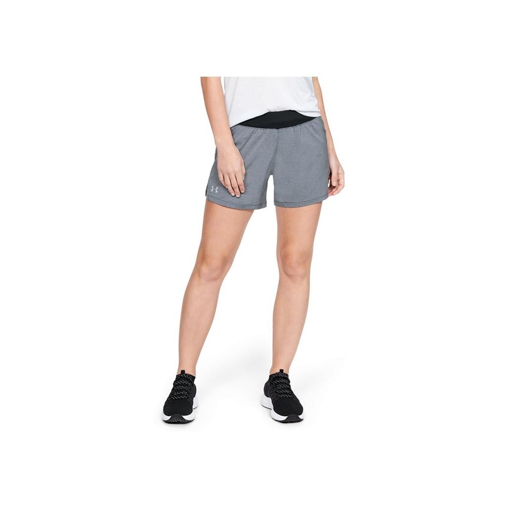 Under Armour Launch Running Slim Fit Mid Rise Sports Shorts Women shorts Heather-Dark-Gray 1342841-001