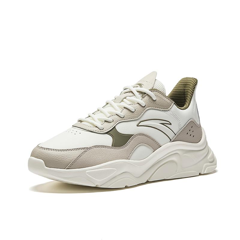 Anta Comfortable Fashionable Versatile Slip-Resistant Wear-Resistant Waterproof Low-Top Casual Shoes Men Sneaker White Green 912348826-13