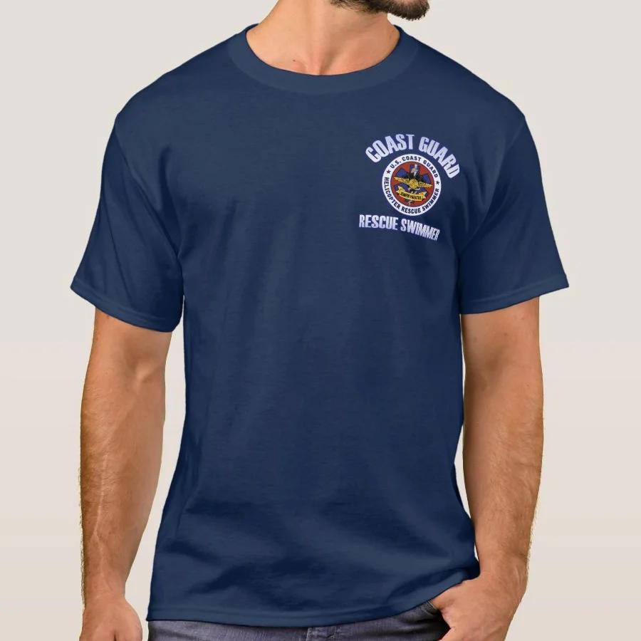 US Coast Guard Hubschrauber Rettungsschwimmer Abzeichen Premium T-Shirt. Sommer Baumwolle Kurzarm O-Ausschnitt Herren T-Shirt S-3XL