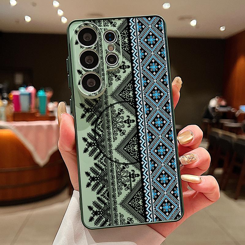 Vintage Totem Pattern Magnetic Phone Case For Samsung Galaxy S26 S25 S24 Ultra S25 S23 FE A57 A56 A37 A17 A55 A26 A36 A35 Cover