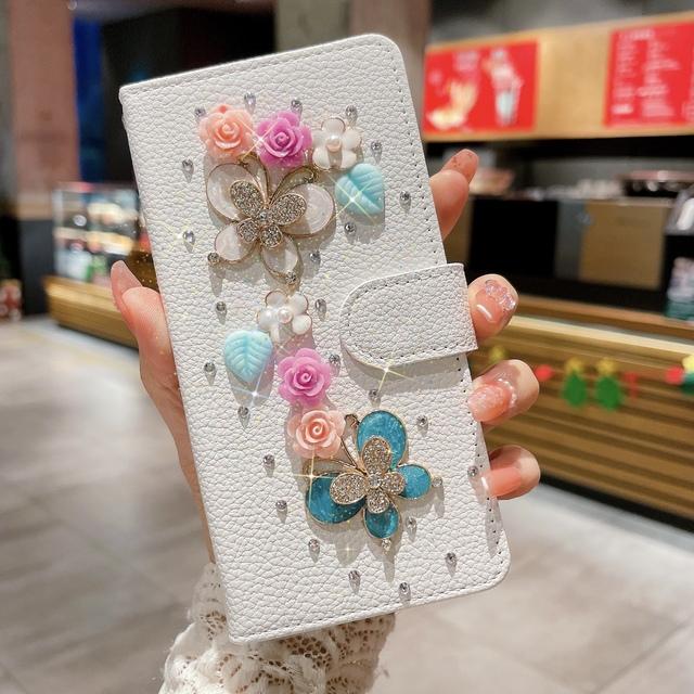 Bling Crystal Diamond Strass Portemonnaie Hülle für Iphone 14 Pro Max 13 12 11 Xr Xs X 7 8 Plus Se 2022 Karten Solt Glitzer Hülle