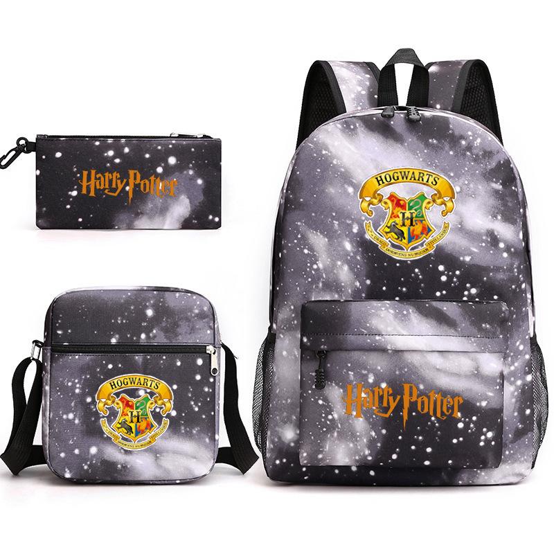 Harry Potter Academy Badge Harrypotter Backpack Student Schoolbag Shoulder Bag Pencil Case 3PCS Set