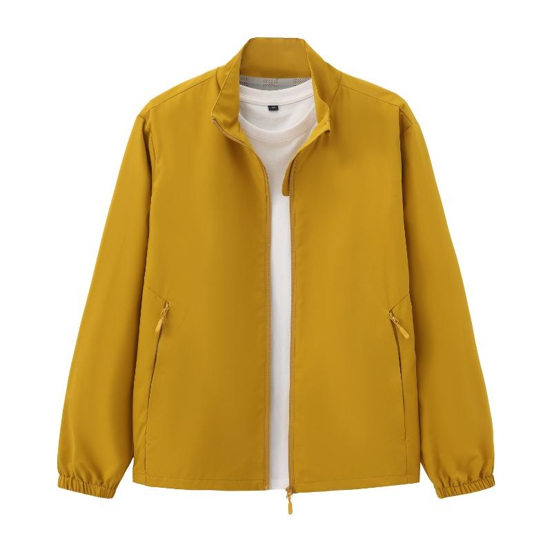 Men Stand Collar Jacket Full Zip Lightweight Casual Outerwear Coat