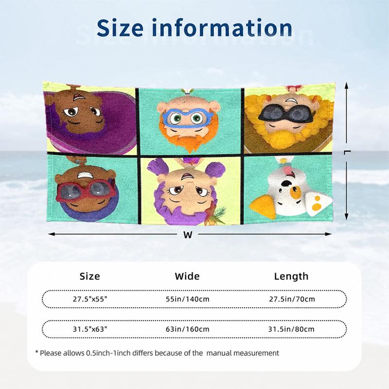 Bubble Guppies Mikrofaser Strandtuch Schnelltrocknend Sandfrei Leichtgewichtig Strandtücher für Reisen Schwimmen Camping