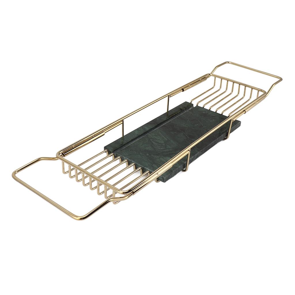 Metal Marble Bathtub Rack Anti Slip Space Saving Multi Functional Expandable Bathtub Tray House