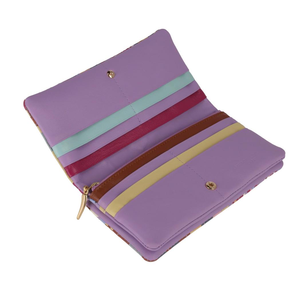 Tsumori Chisato Colorful Landscape Flap Long Wallet, Lavender