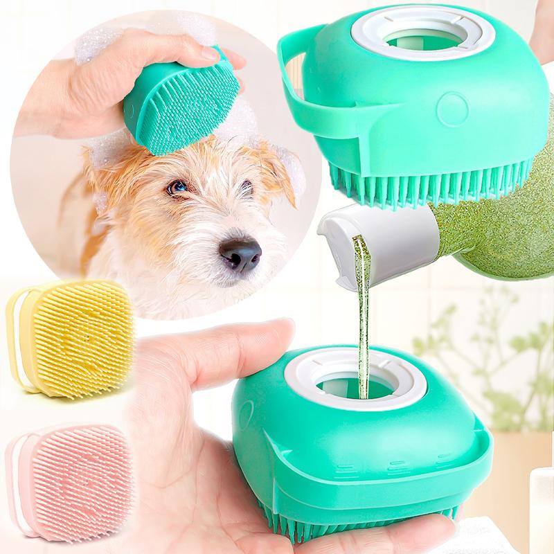 Haustier Badebürste Badezimmer Welpe Großer Hund Katze Bad Massage Handschuhe Bürste Weiches Sicherheits-Silikon Haustier Zubehör Werkzeuge für Hunde Katzen