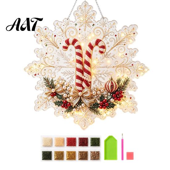 Festliche Heimwanddekorationen Weihnachten Perlmutt-Malerei Sonnenfänger Kunst-Bastelset, Acryl-Schneeflocken-Form Platten-Ornament Bastelsets mit Spitzenrand, 3D