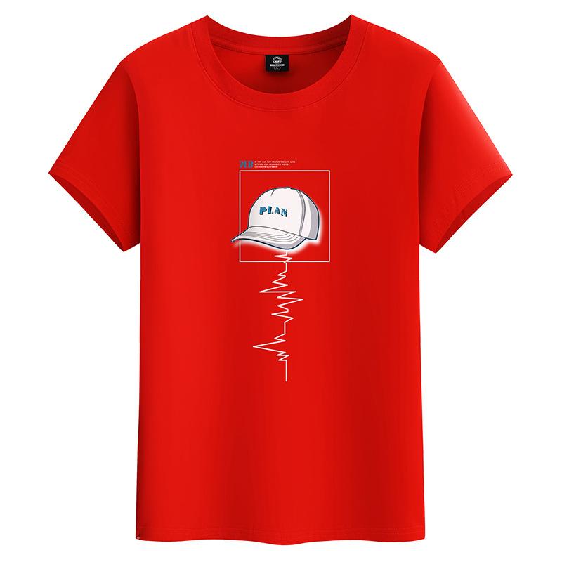 Summer Fashion Cotton Men T-shirt Round Neck Short Sleeve Loose Mans Tee Shirt Large Size