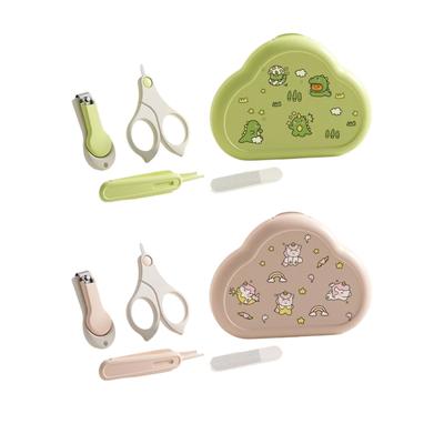 Baby Nails Care Tool Set Includes Round Head Clippers Gentle Scissors Nails File and Storage Box Gift for New Parents