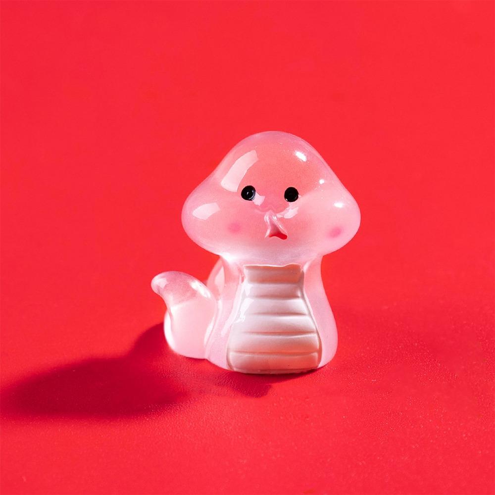 Cute New Year Snake Figurine Zodiac Snake Snake Year Mascot  Micro Landscape Decorations розовый