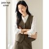 Gilet de tailleur classique à col en V pour femme Chushen