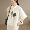 DIMANAF 2026 Women Plus Size New Summer Blouse Shirt Short Sleeve Cotton Print Casual Loose Lady Tops Shirts