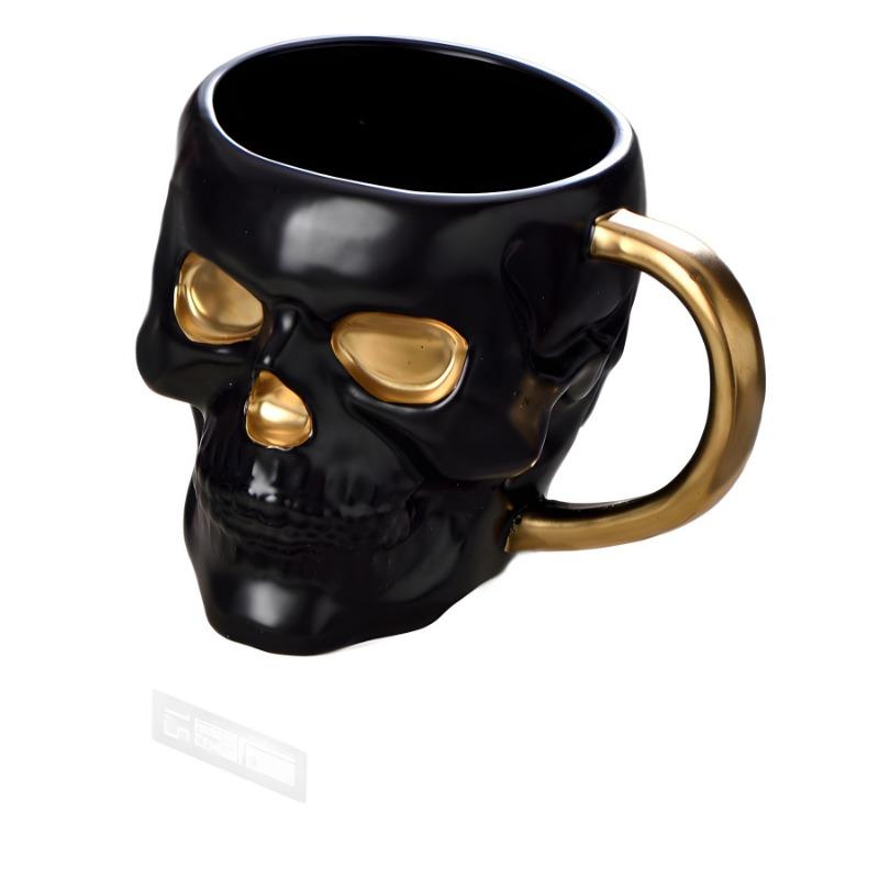 1 STÜCK 600 ML Halloween-Totenkopf-Tasse mit Henkel, deckelloser Keramikbecher, lustige Wasser-, Bier-, Milch-, Mokka-Tasse, kreativer Modellierbecher