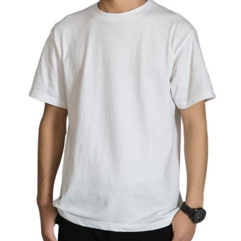 EnDast Men's Mid-Weight Short Sleeve Solid T-Shirt, 100% Cotton, Crew Neck, Simple Cut and Sew Top (Size Small, Navy)