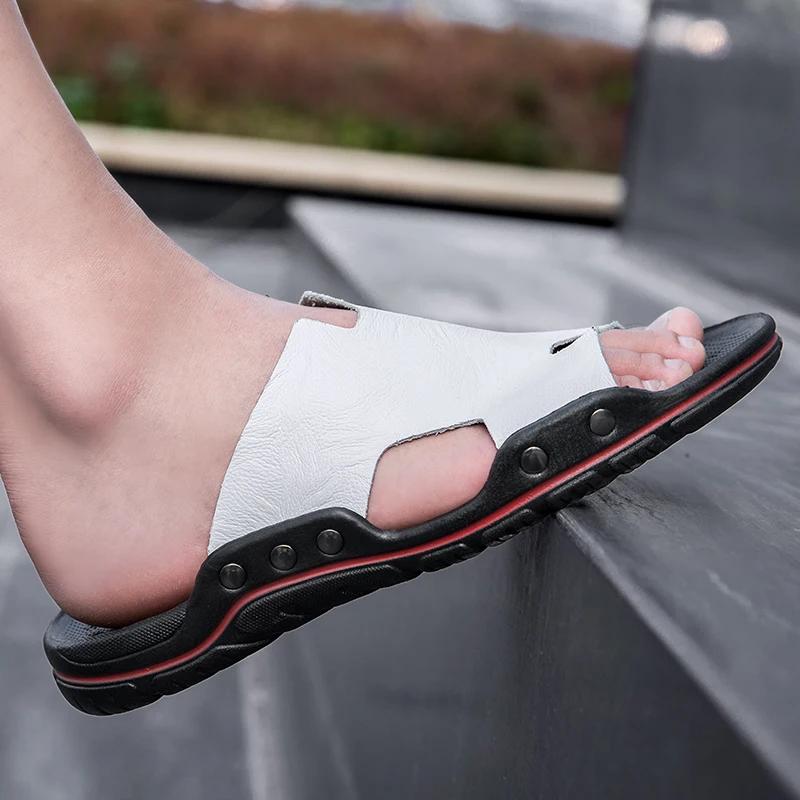 Мужские тапочки из натуральной кожи — фото 3