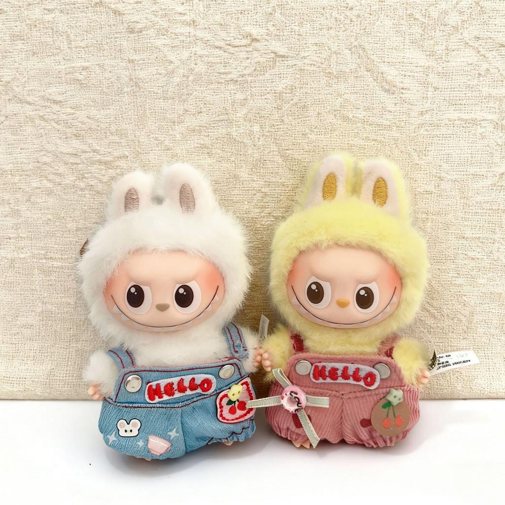 Fourth Generation Labubu Doll Clothes 4.0 Pop Mart Blind Box Pendant Overalls 10cm Cotton Doll Dress-Up Outfit