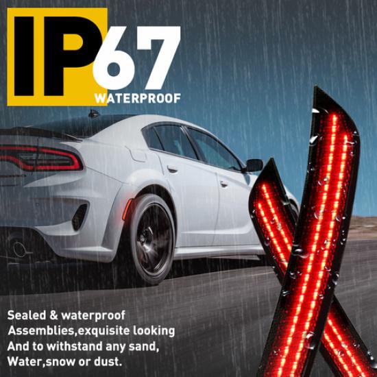 Smoked Led Rear Red Side Marker Lights Right Left For Dodge Charger 2015-20 EOA