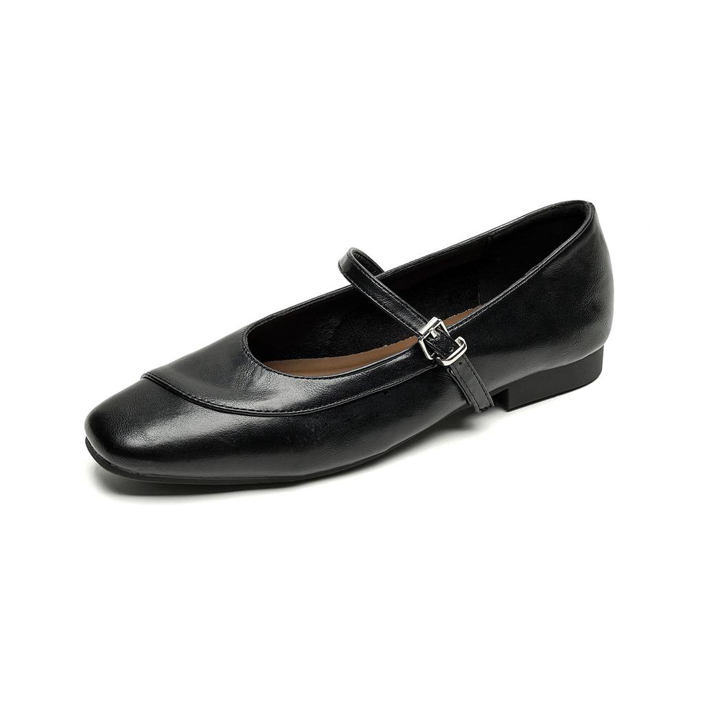 Weiwei girl 821-2 Französische Mary Jane Schuhe Damen Flachboden Flachmaul Einzelne Schuhe mit Retro Weichsohlen Pendlerschuhe